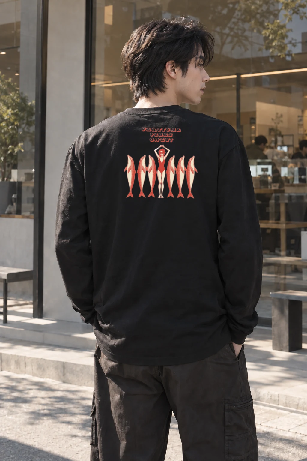 "Vertical Vibes Only?" Unisex Longsleeve T-shirt | Gildan 2400