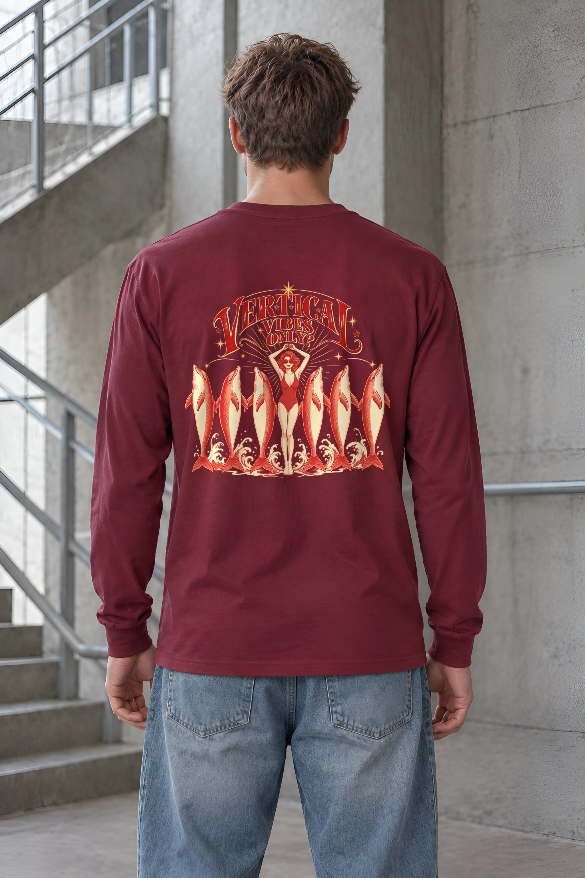 "Vertical Vibes Only" Unisex Longsleeve T-shirt