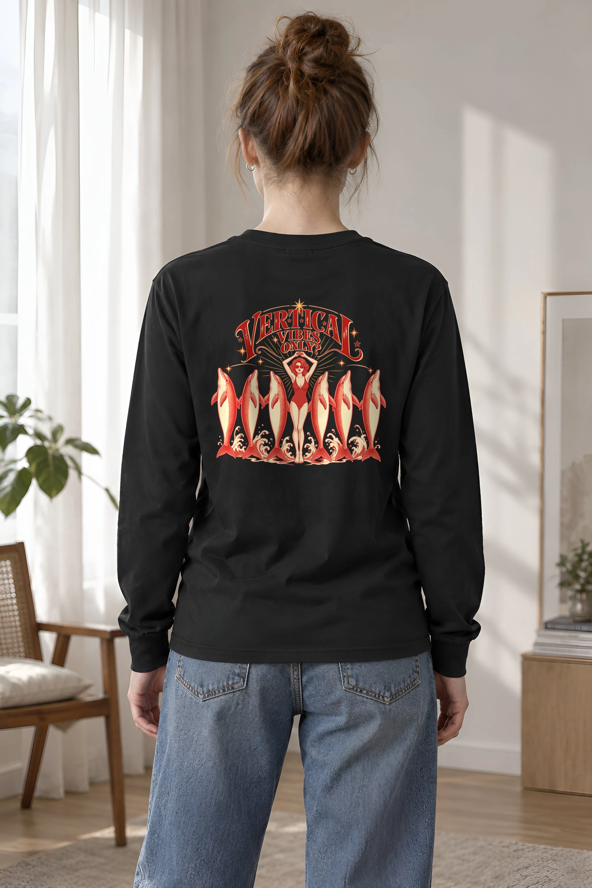 "Vertical Vibes Only" Unisex Longsleeve T-shirt