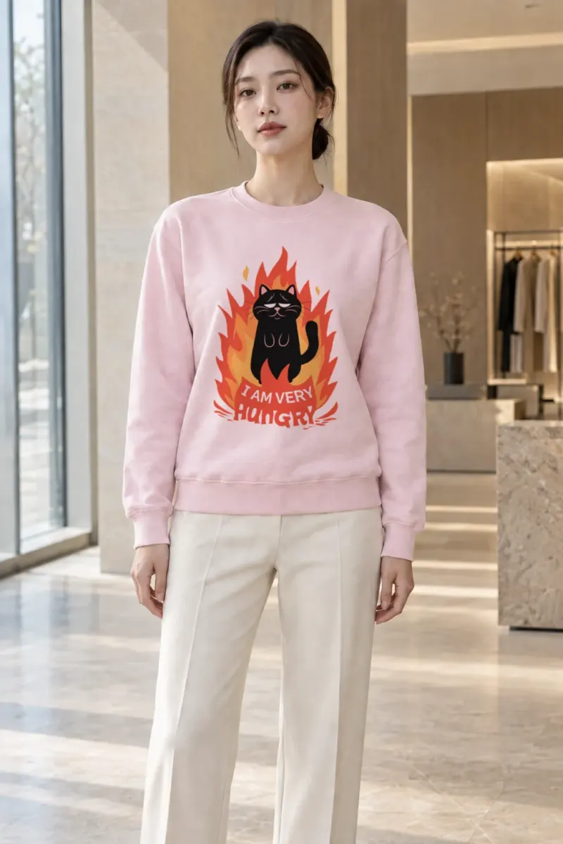 "Very Hungry Cat" Heavy Blend Unisex Crewneck Sweatshirt | Gildan 18000
