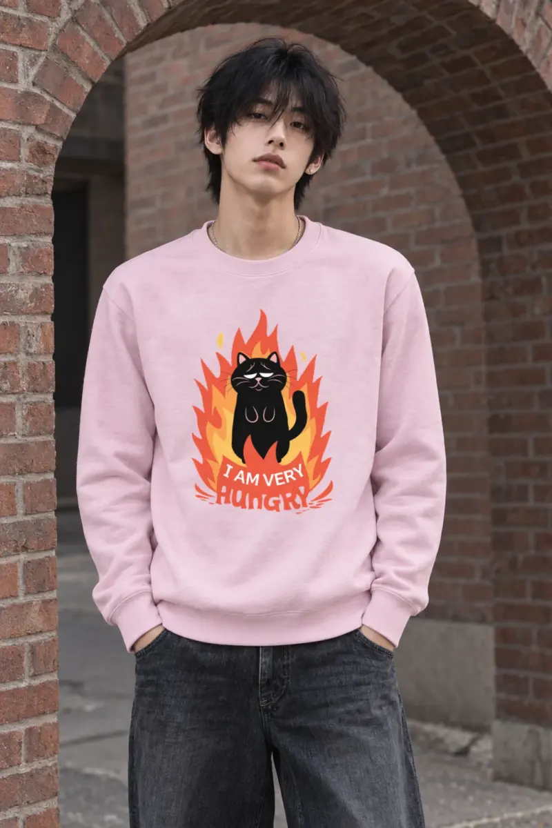 "Very Hungry Cat" Heavy Blend Unisex Crewneck Sweatshirt
