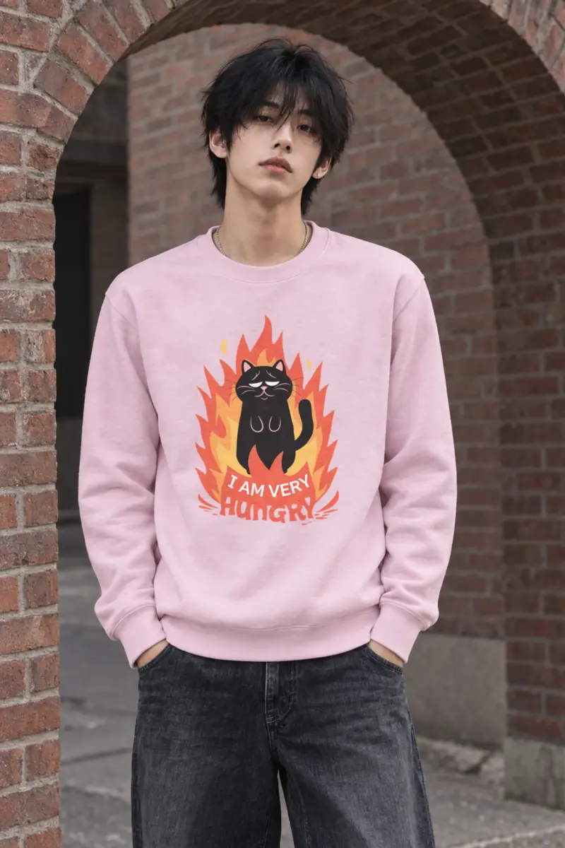 "Very Hungry Cat" Heavy Blend Unisex Crewneck Sweatshirt