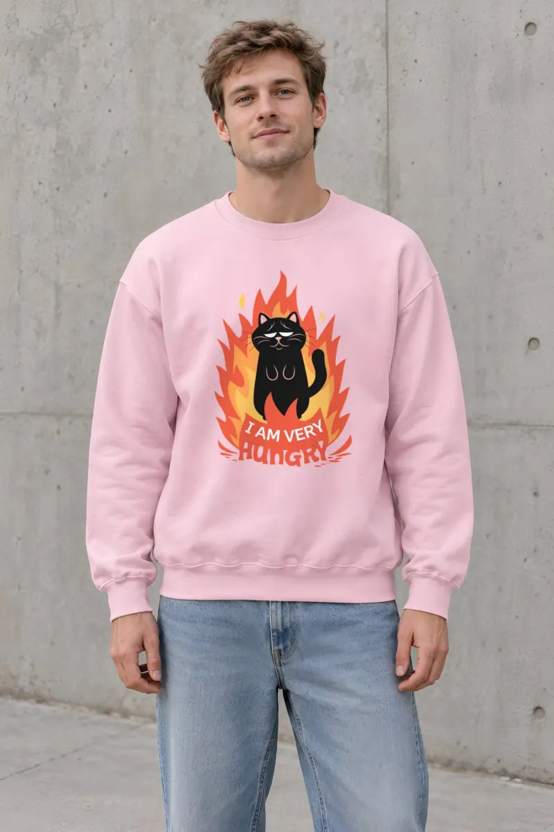 "Very Hungry Cat" Heavy Blend Unisex Crewneck Sweatshirt