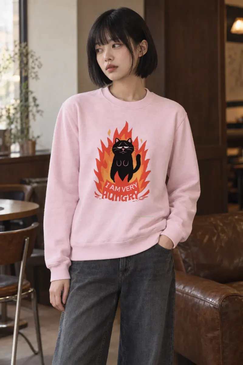 "Very Hungry Cat" Heavy Blend Unisex Crewneck Sweatshirt
