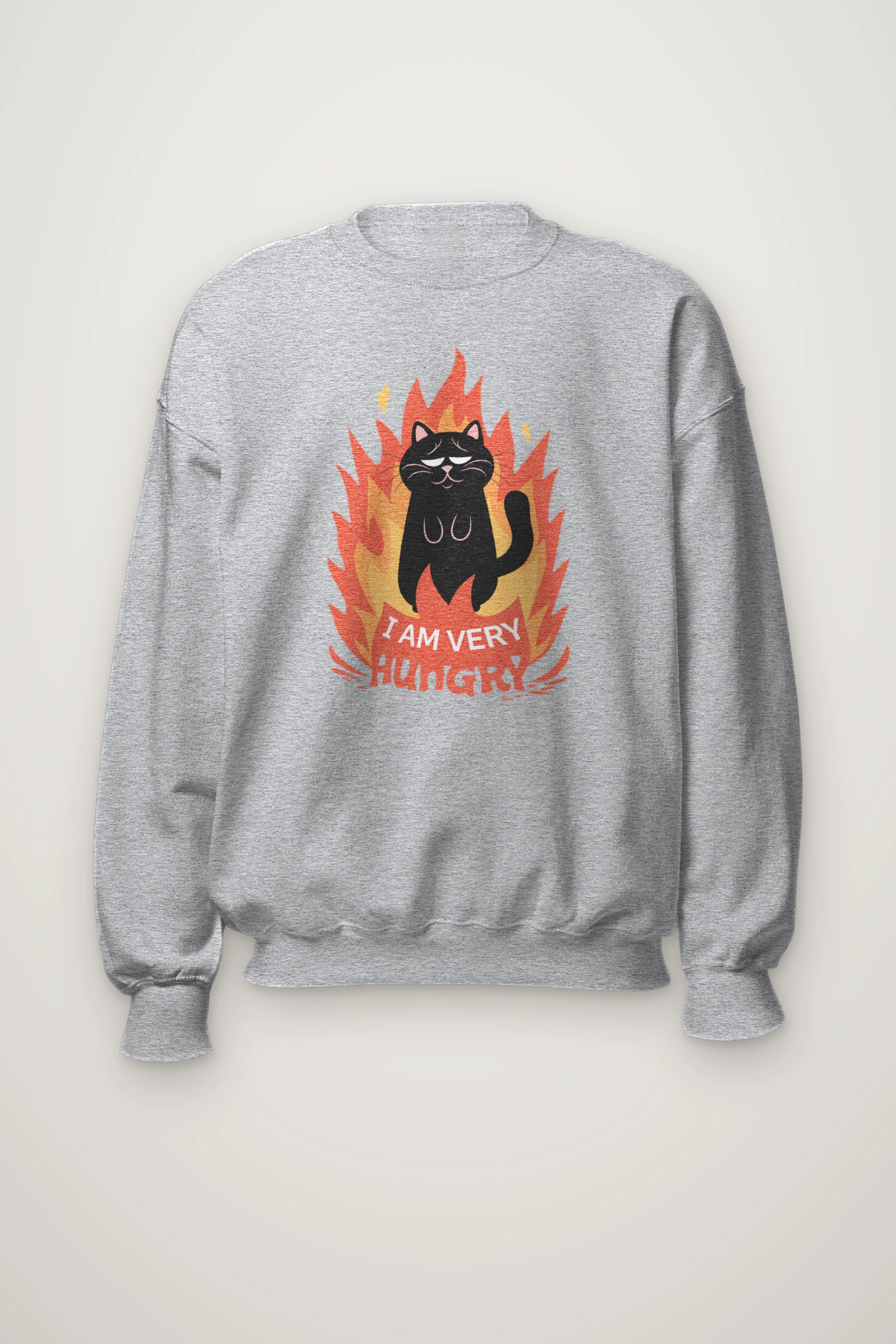"Very Hungry Cat" Heavy Blend Unisex Crewneck Sweatshirt