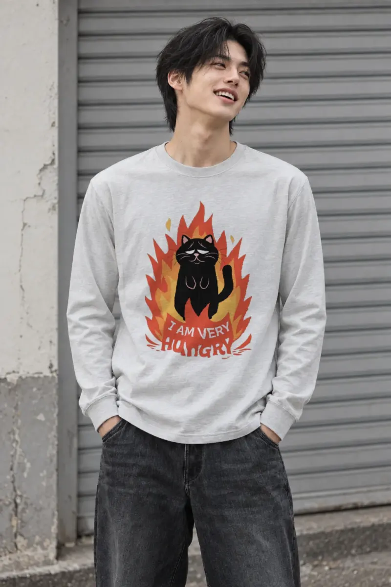 "Very Hungry Cat" Unisex Longsleeve T-shirt