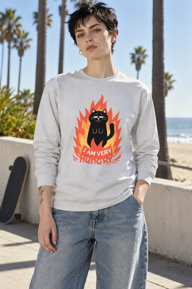 "Very Hungry Cat" Unisex Longsleeve T-shirt