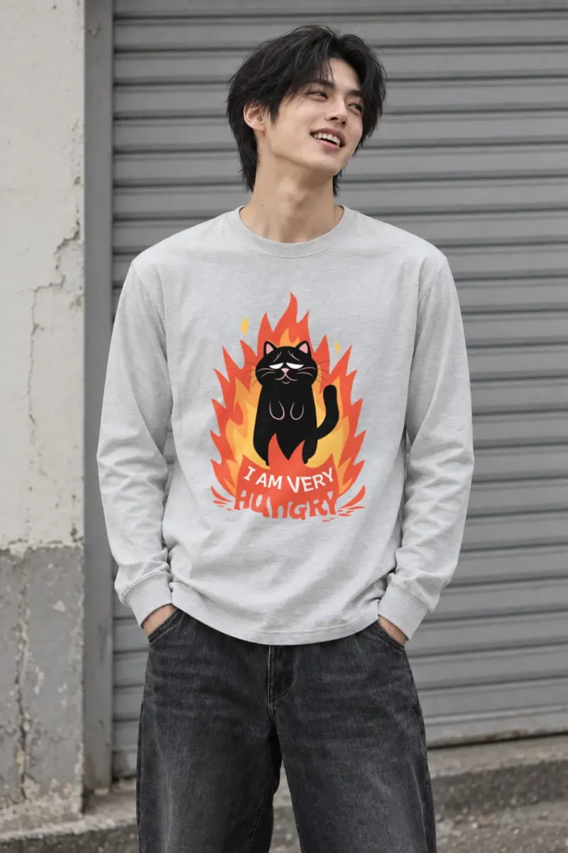 "Very Hungry Cat" Unisex Longsleeve T-shirt