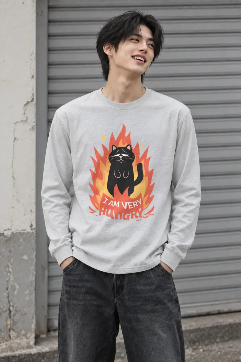 "Very Hungry Cat" Unisex Longsleeve T-shirt