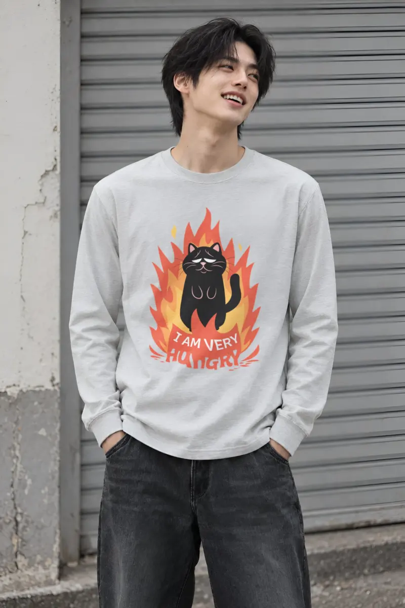 "Very Hungry Cat" Unisex Longsleeve T-shirt