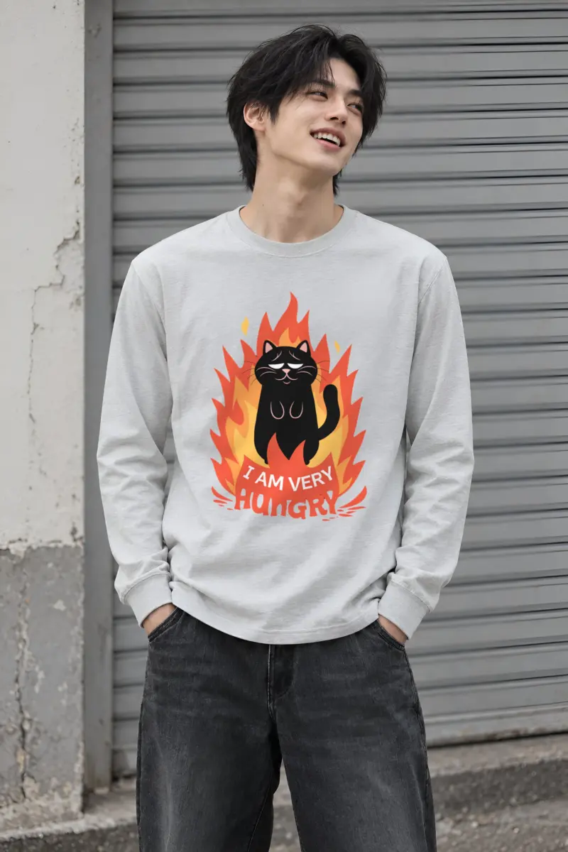"Very Hungry Cat" Unisex Longsleeve T-shirt