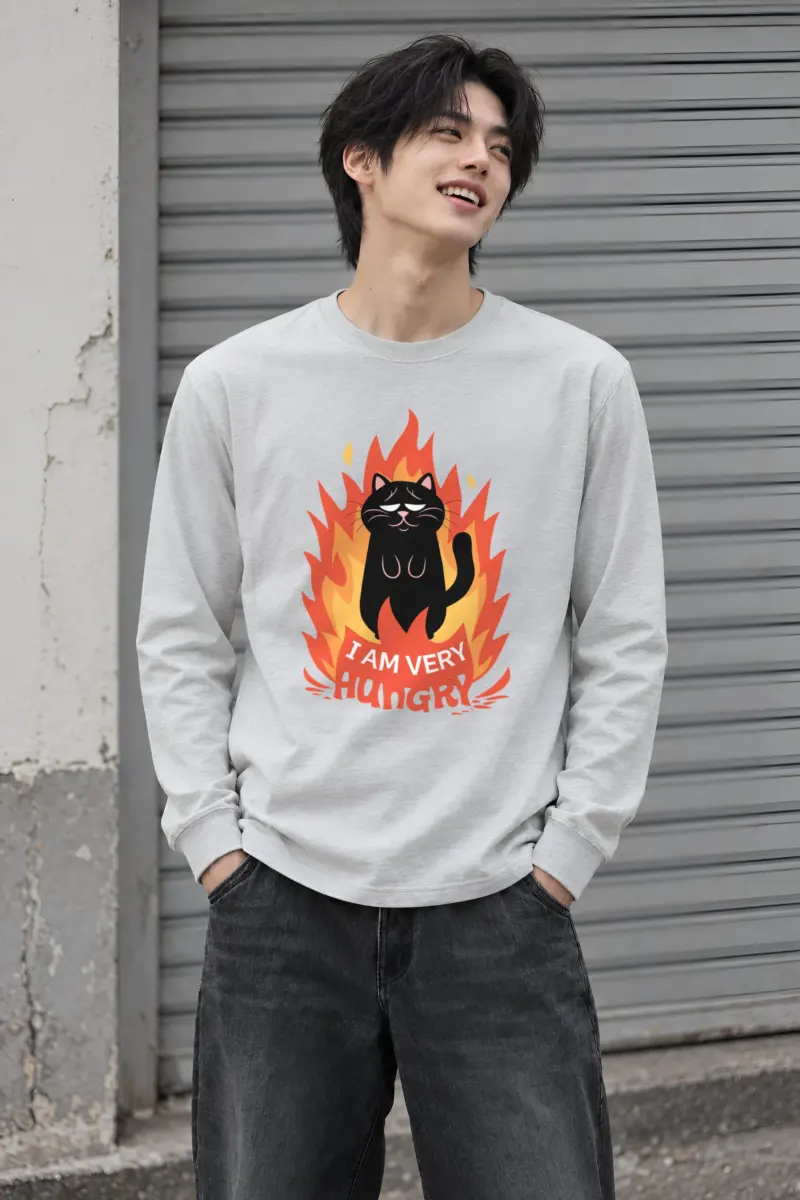 "Very Hungry Cat" Unisex Longsleeve T-shirt