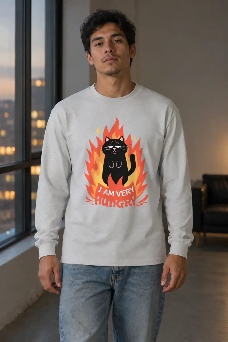 "Very Hungry Cat" Unisex Longsleeve T-shirt