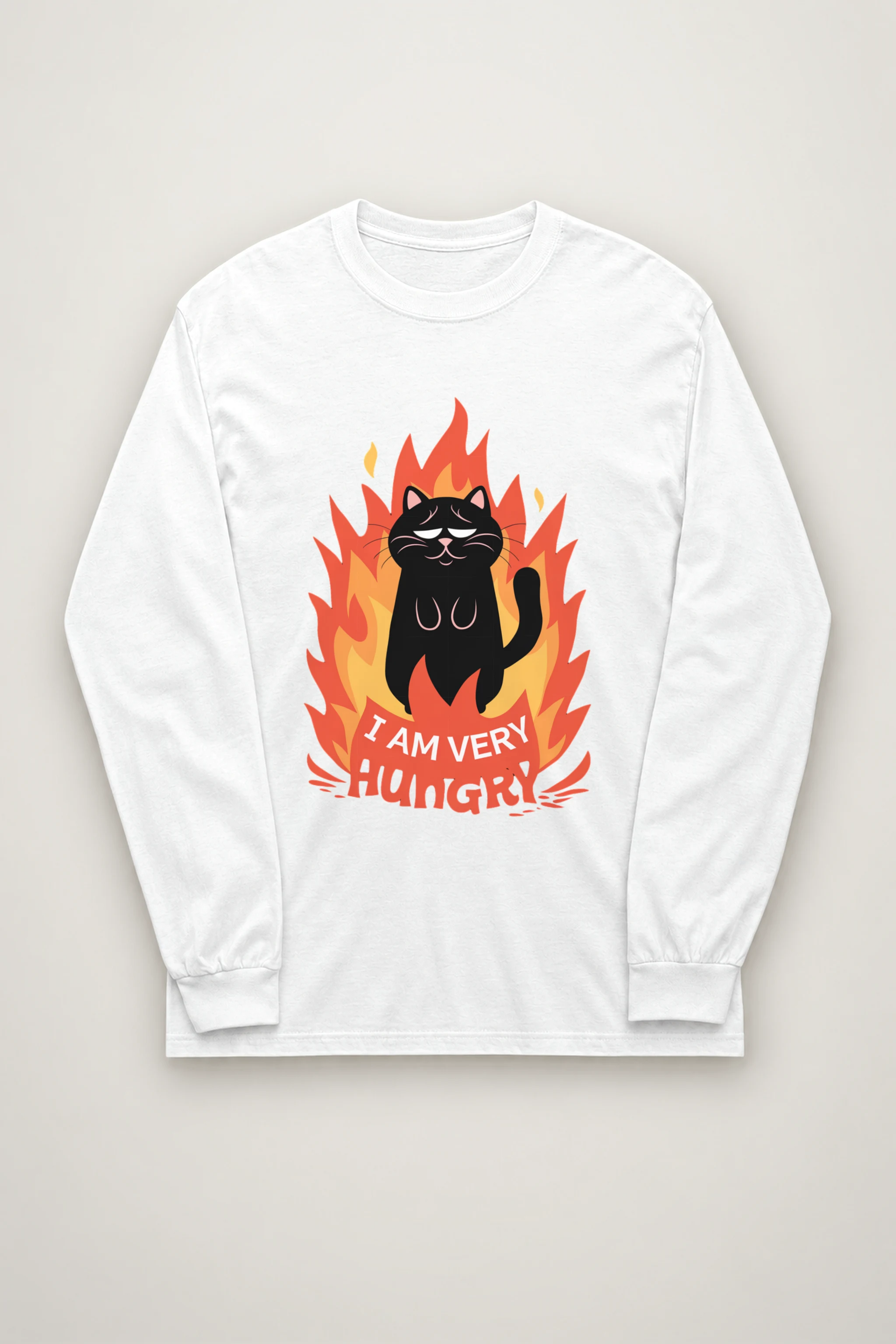 "Very Hungry Cat" Unisex Longsleeve T-shirt
