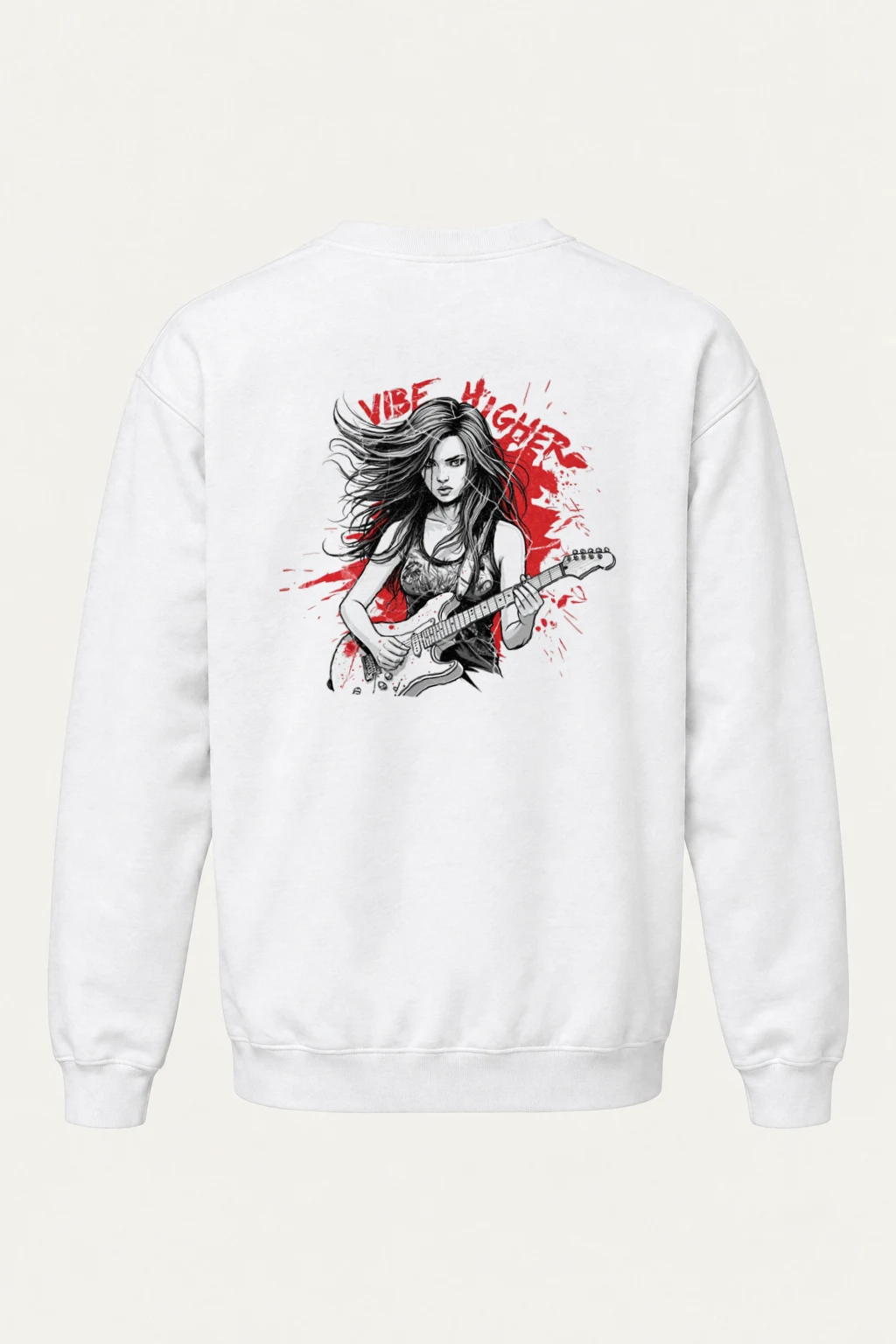 "Vibe Higher Guitar" Heavy Blend Unisex Crewneck Sweatshirt | Gildan 18000