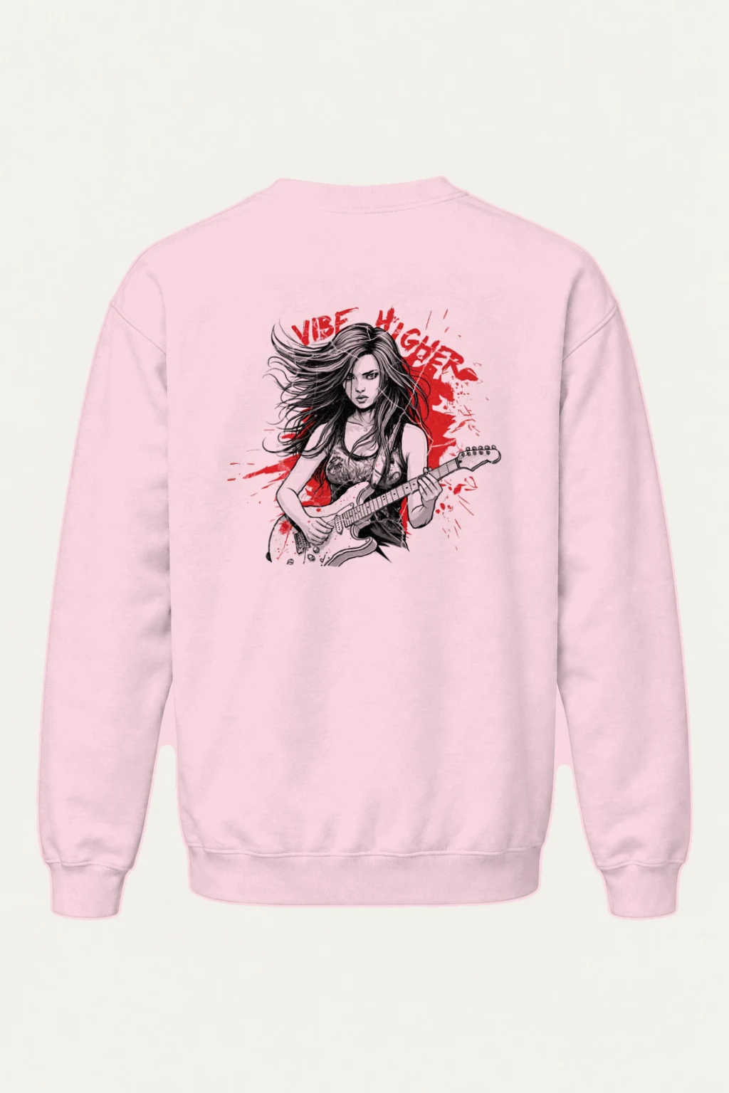 "Vibe Higher Guitar" Heavy Blend Unisex Crewneck Sweatshirt | Gildan 18000
