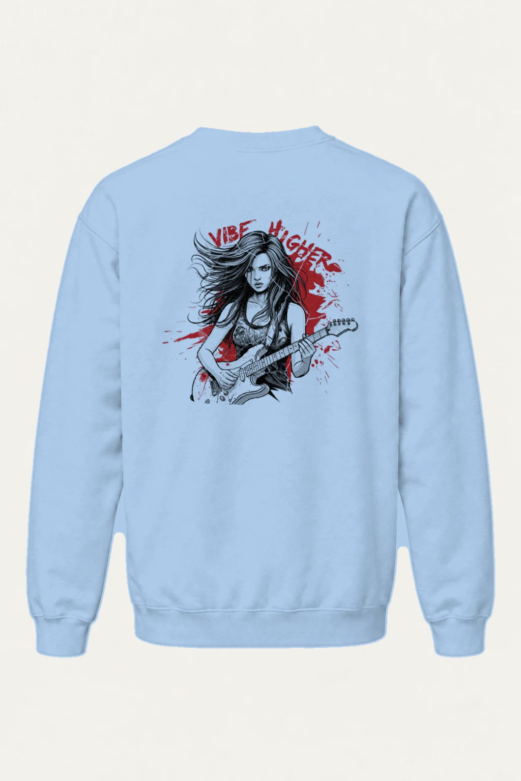 "Vibe Higher Guitar" Heavy Blend Unisex Crewneck Sweatshirt | Gildan 18000