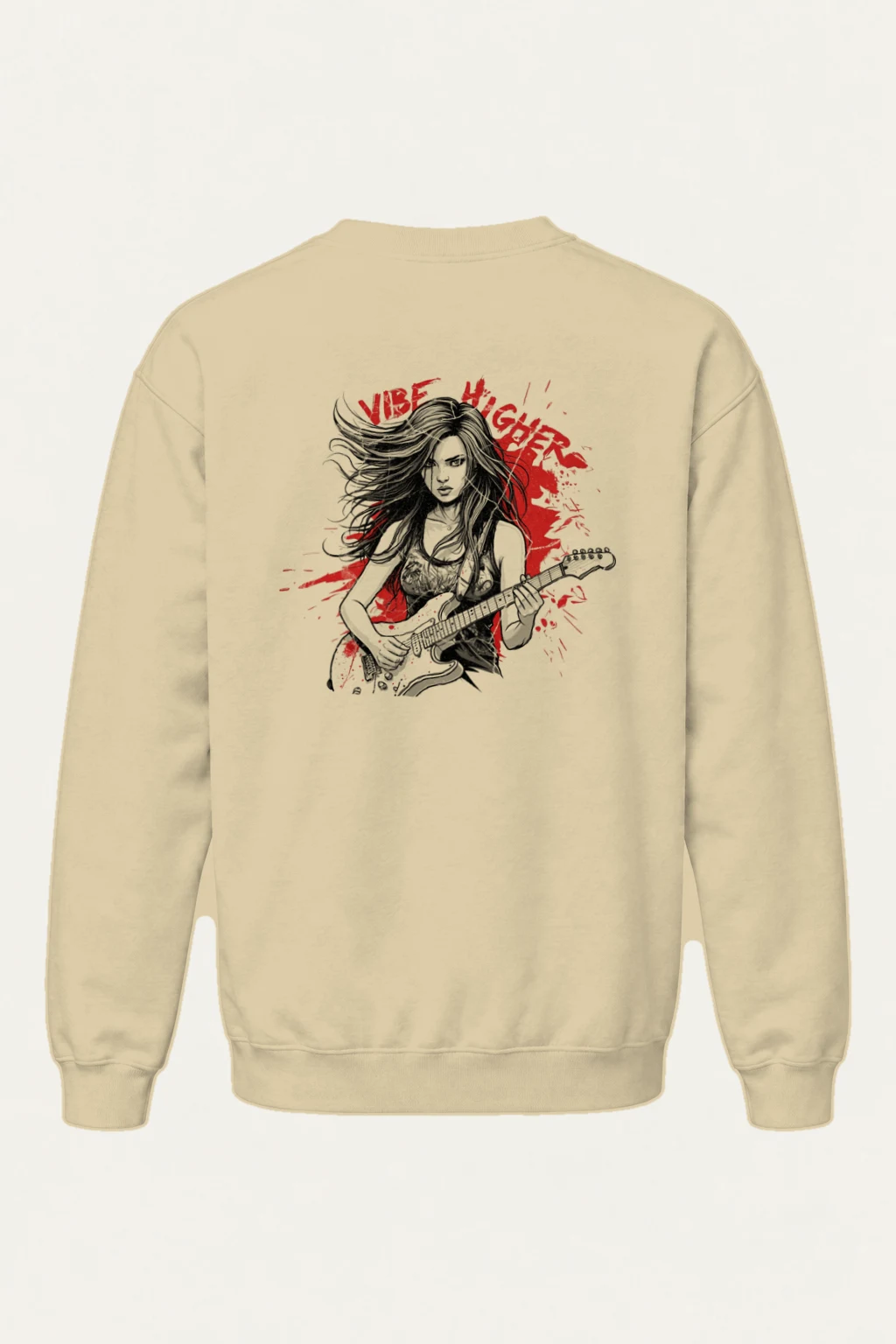 "Vibe Higher Guitar" Heavy Blend Unisex Crewneck Sweatshirt | Gildan 18000