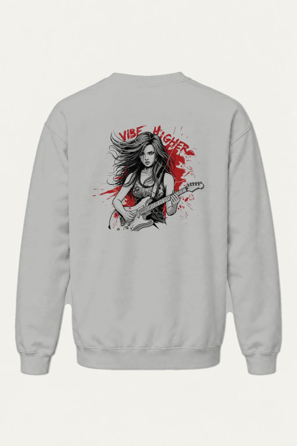"Vibe Higher Guitar" Heavy Blend Unisex Crewneck Sweatshirt | Gildan 18000