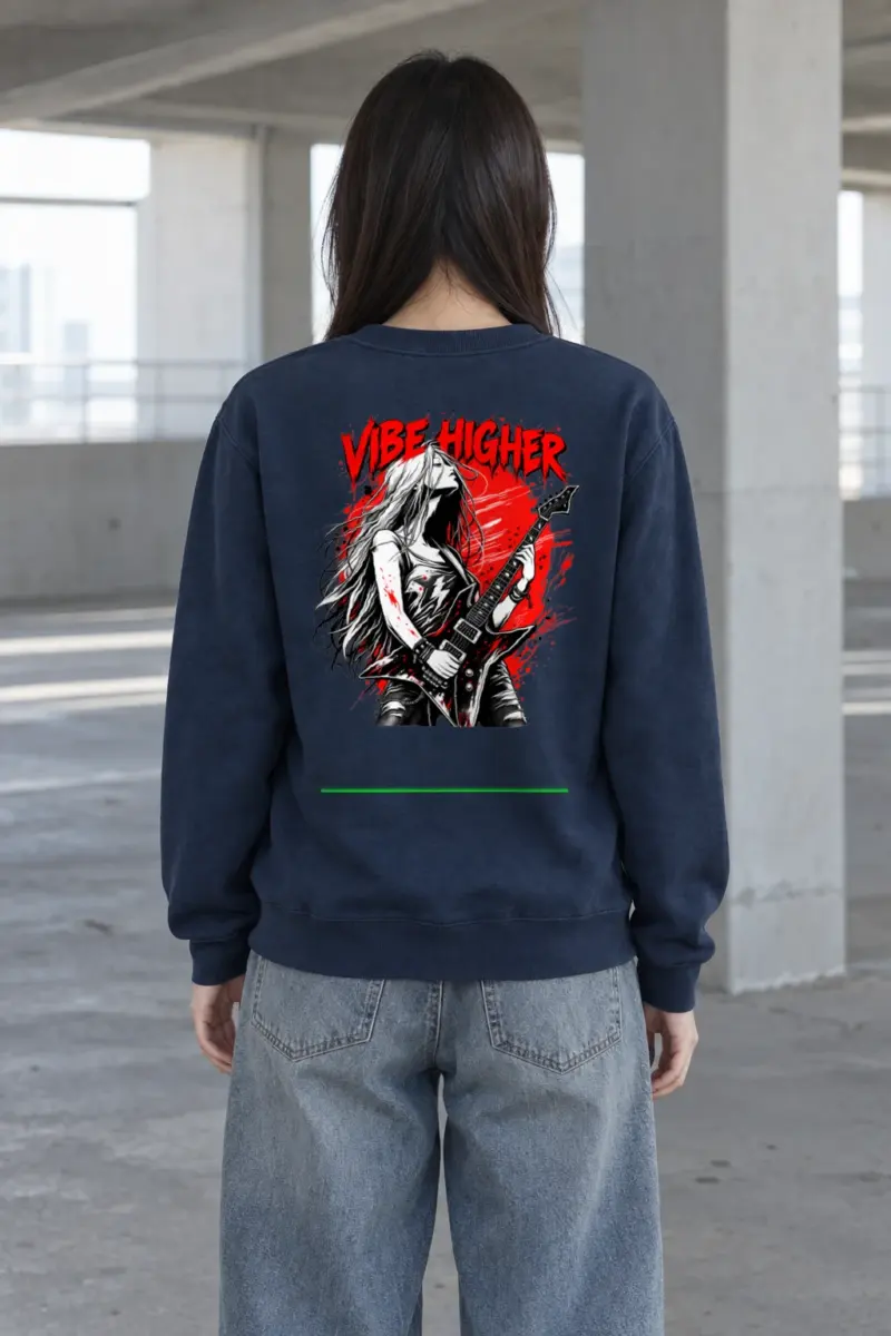 "Vibe Higher Guitarist" Heavy Blend Unisex Crewneck Sweatshirt | Gildan 18000