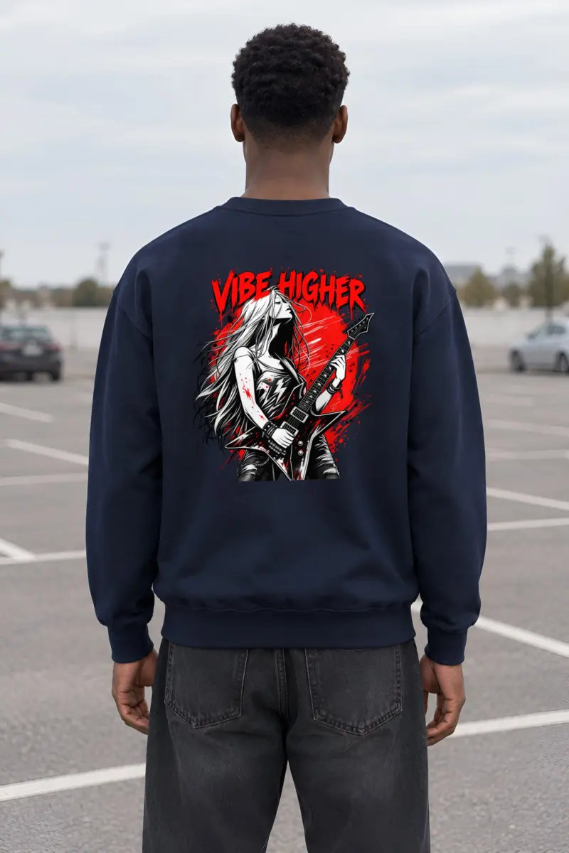 "Vibe Higher Guitarist" Heavy Blend Unisex Crewneck Sweatshirt