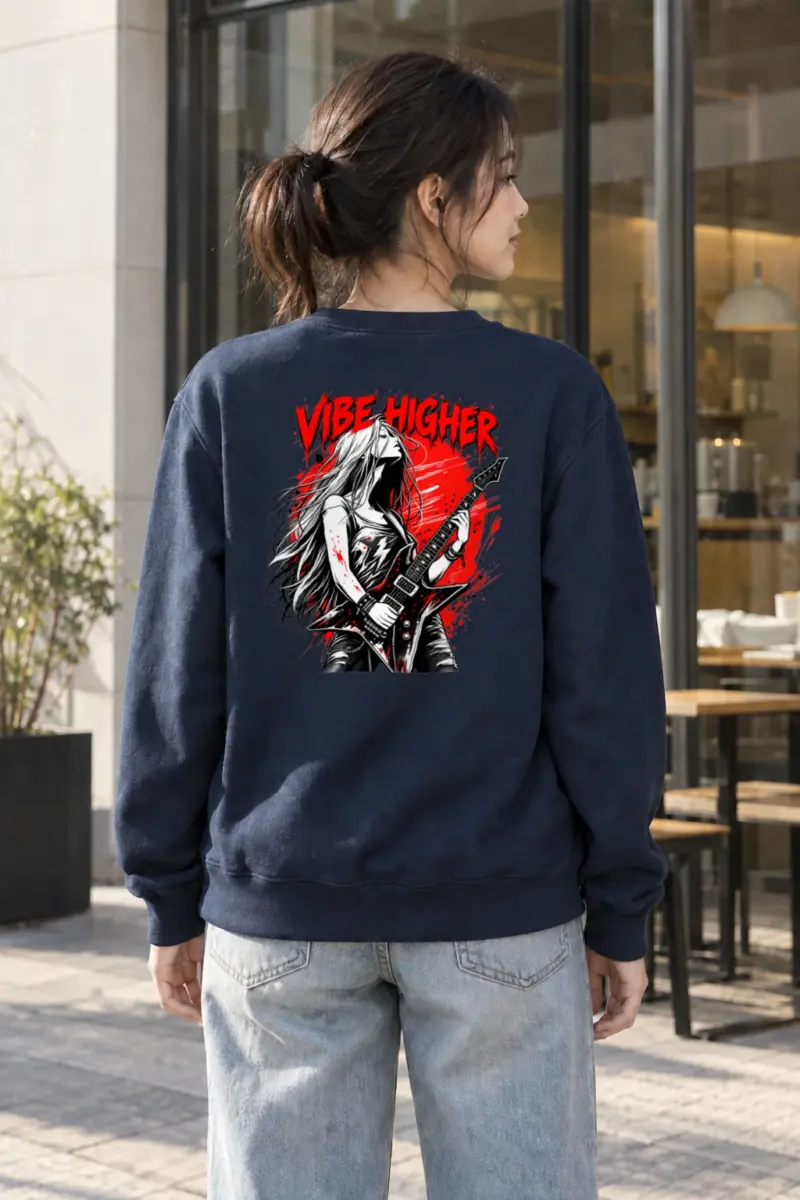 "Vibe Higher Guitarist" Heavy Blend Unisex Crewneck Sweatshirt | Gildan 18000