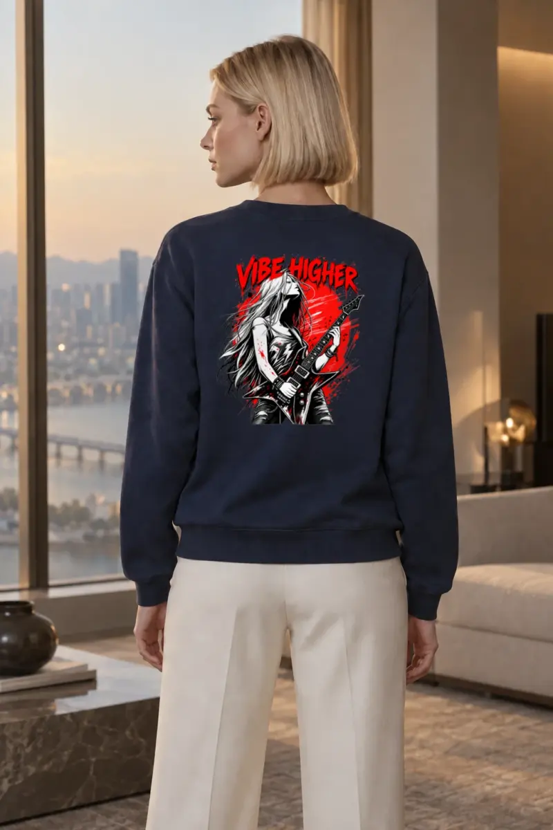 "Vibe Higher Guitarist" Heavy Blend Unisex Crewneck Sweatshirt | Gildan 18000