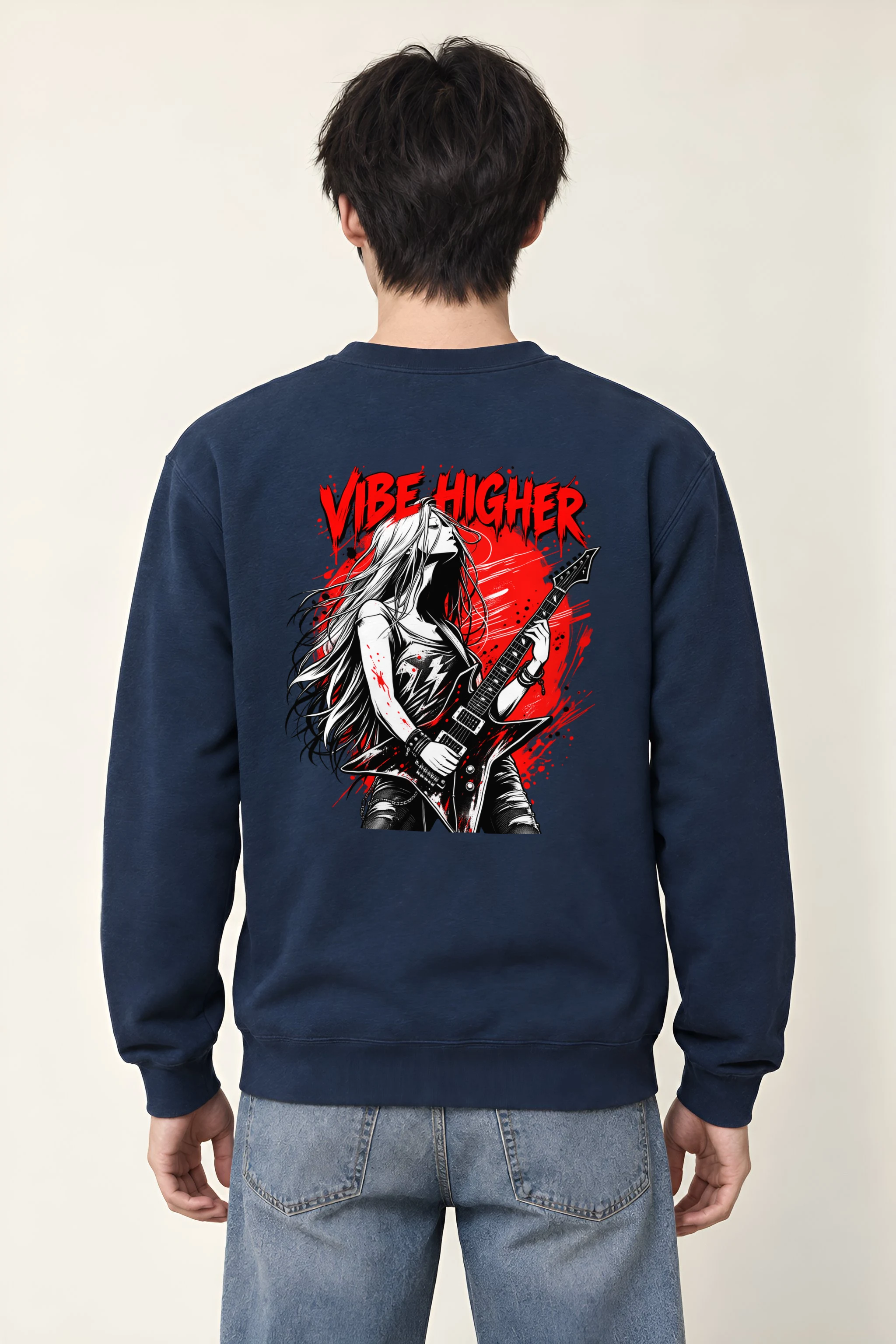 "Vibe Higher Guitarist" Heavy Blend Unisex Crewneck Sweatshirt