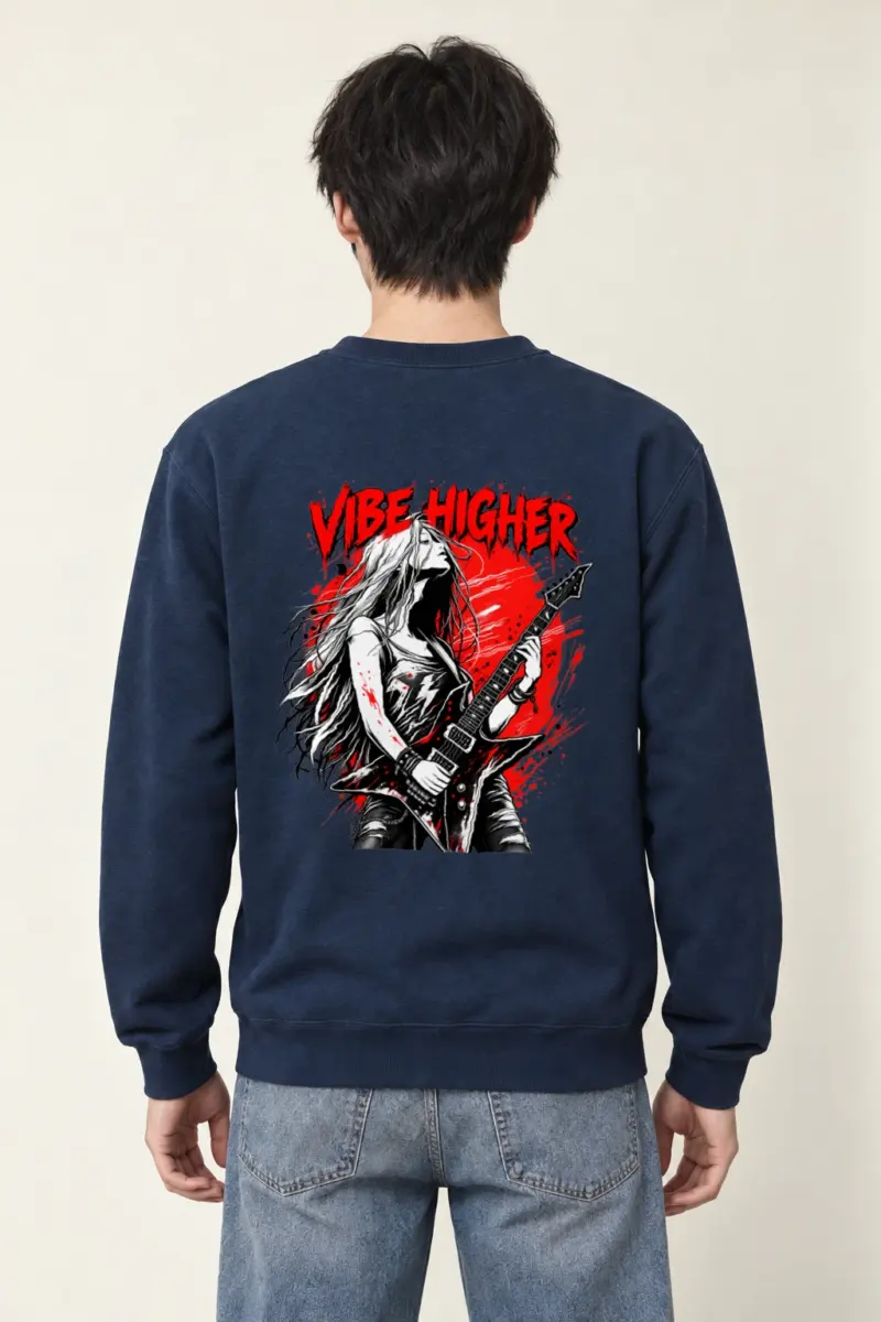 "Vibe Higher Guitarist" Heavy Blend Unisex Crewneck Sweatshirt