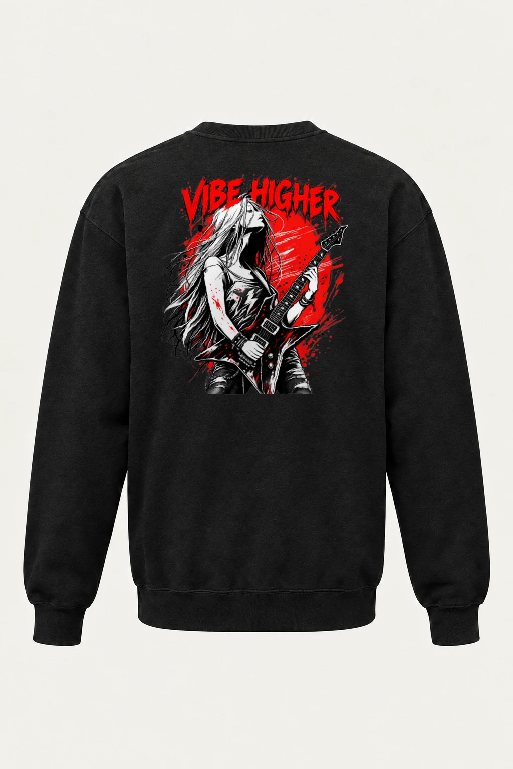 "Vibe Higher Guitarist" Heavy Blend Unisex Crewneck Sweatshirt | Gildan 18000