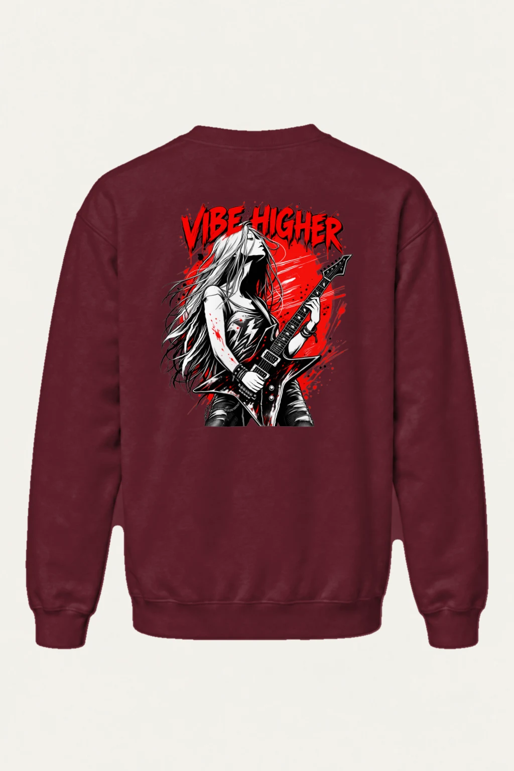 "Vibe Higher Guitarist" Heavy Blend Unisex Crewneck Sweatshirt | Gildan 18000