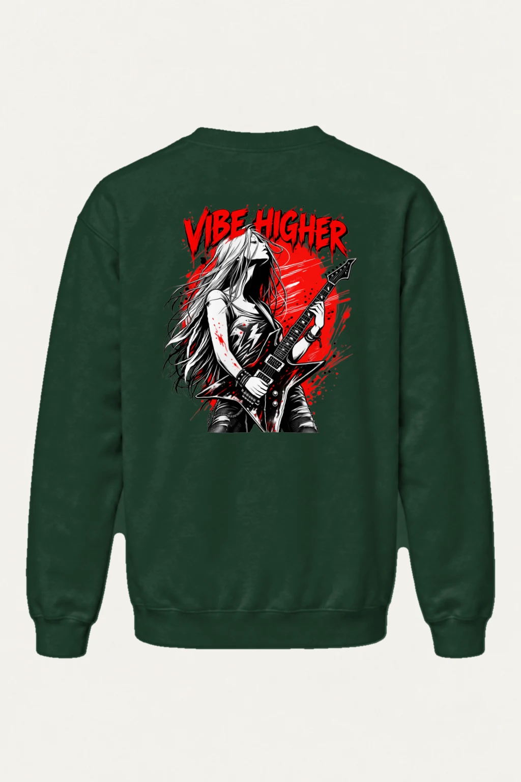 "Vibe Higher Guitarist" Heavy Blend Unisex Crewneck Sweatshirt | Gildan 18000