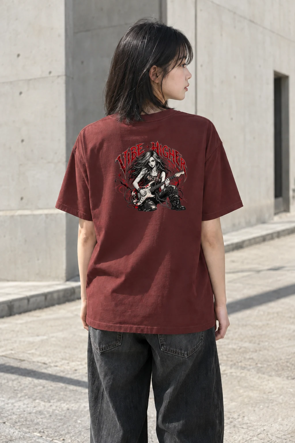 "Vibe Higher Guitarist" Heavyweight Unisex Crewneck T-shirt | Gildan 5000