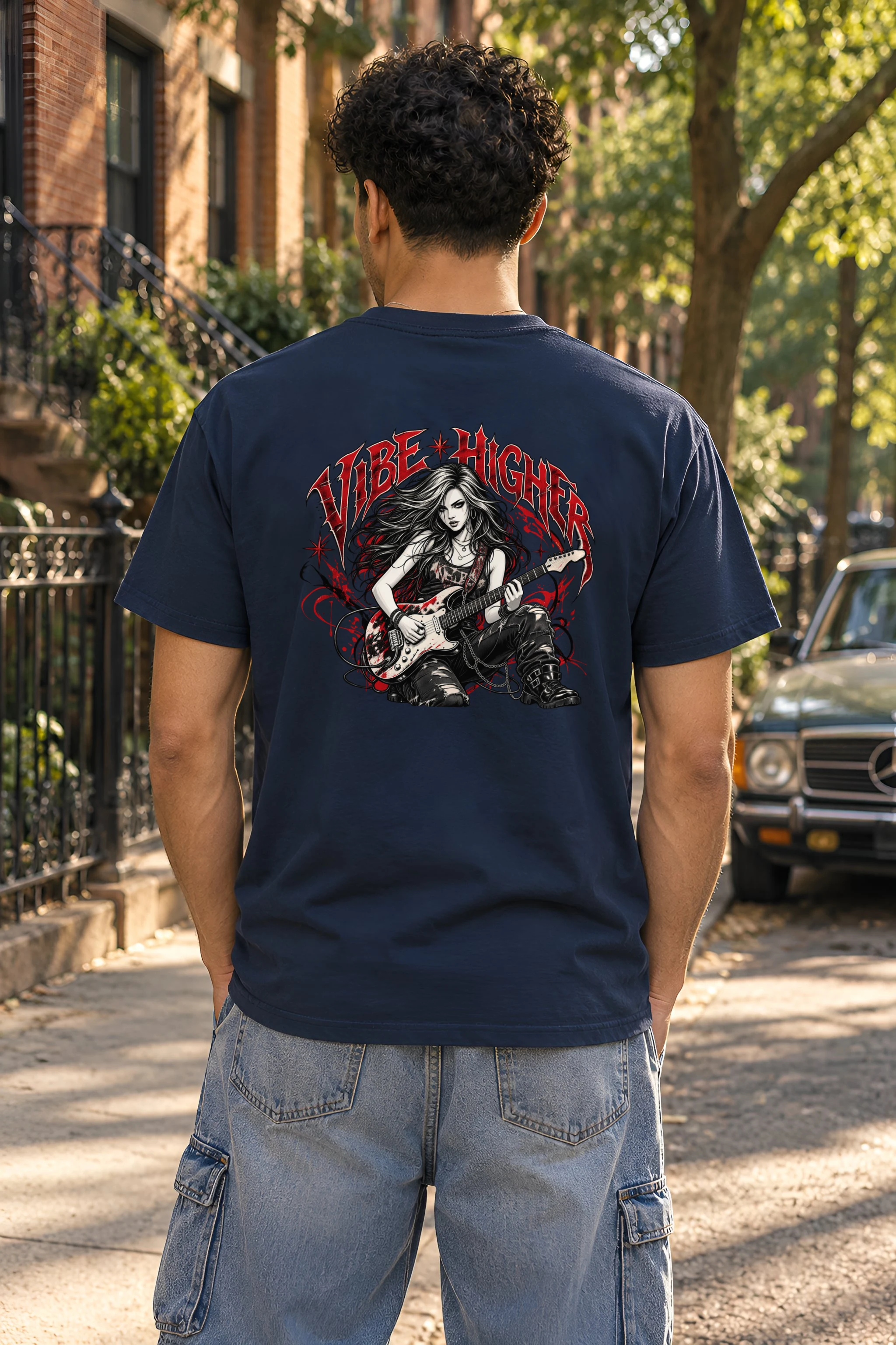 "Vibe Higher Guitarist" Heavyweight Unisex Crewneck T-shirt