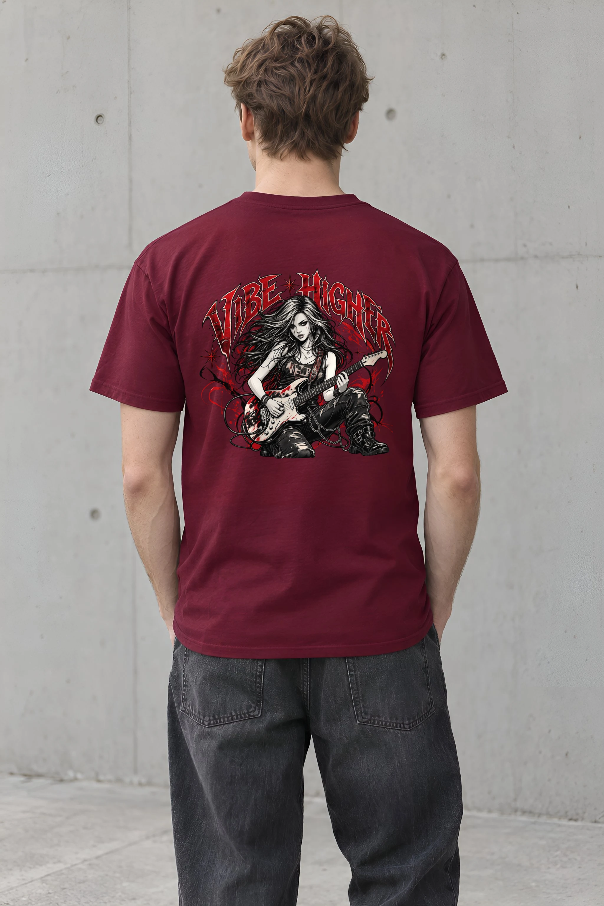 "Vibe Higher Guitarist" Heavyweight Unisex Crewneck T-shirt