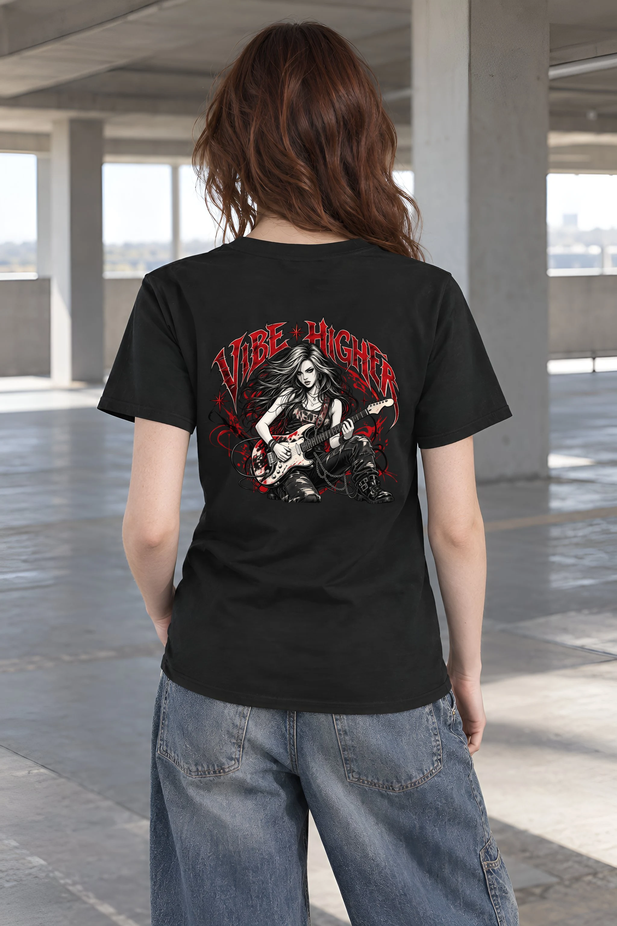 "Vibe Higher Guitarist" Heavyweight Unisex Crewneck T-shirt