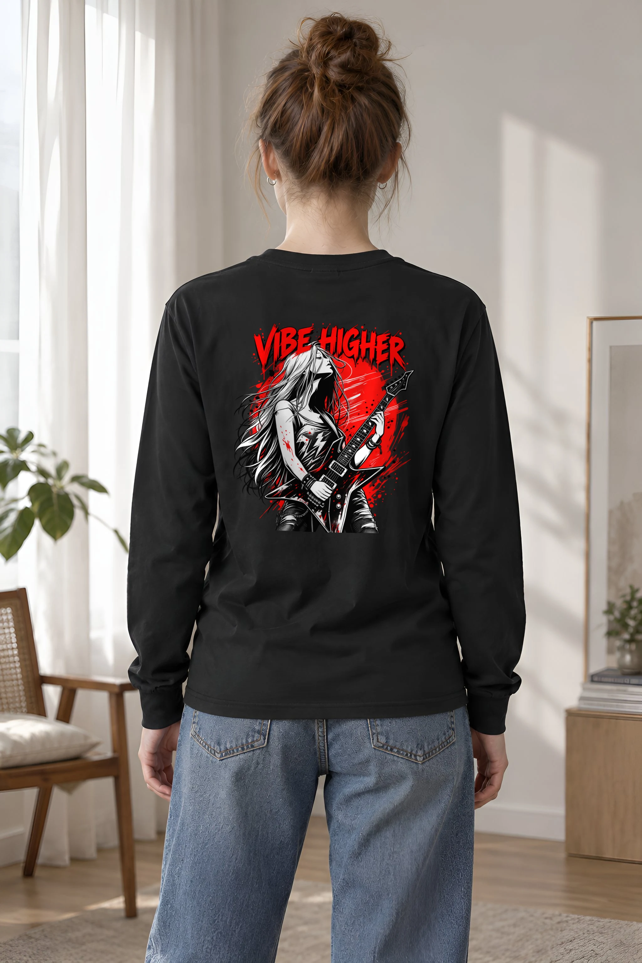 "Vibe Higher Guitarist" Unisex Longsleeve T-shirt