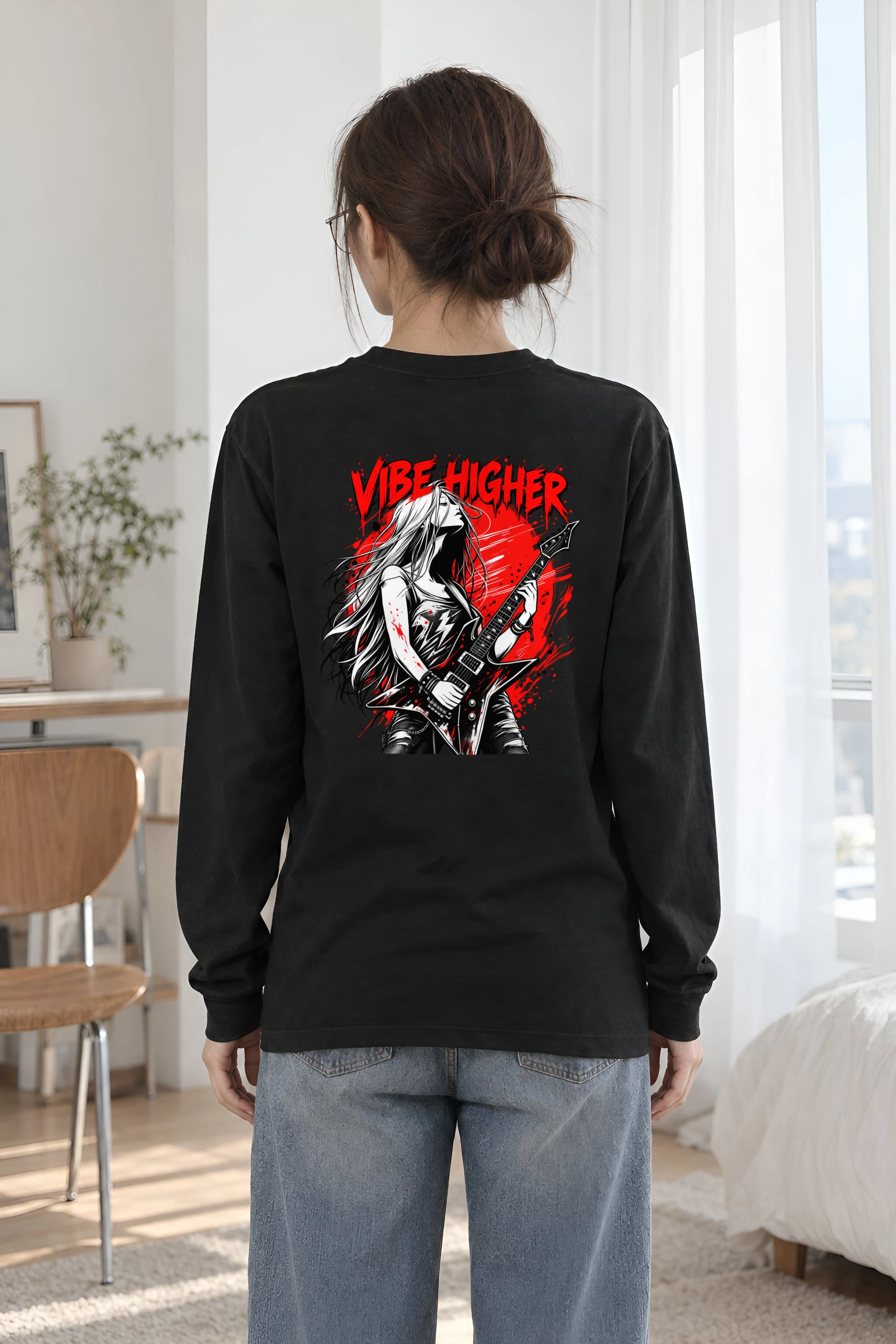 "Vibe Higher Guitarist" Unisex Longsleeve T-shirt