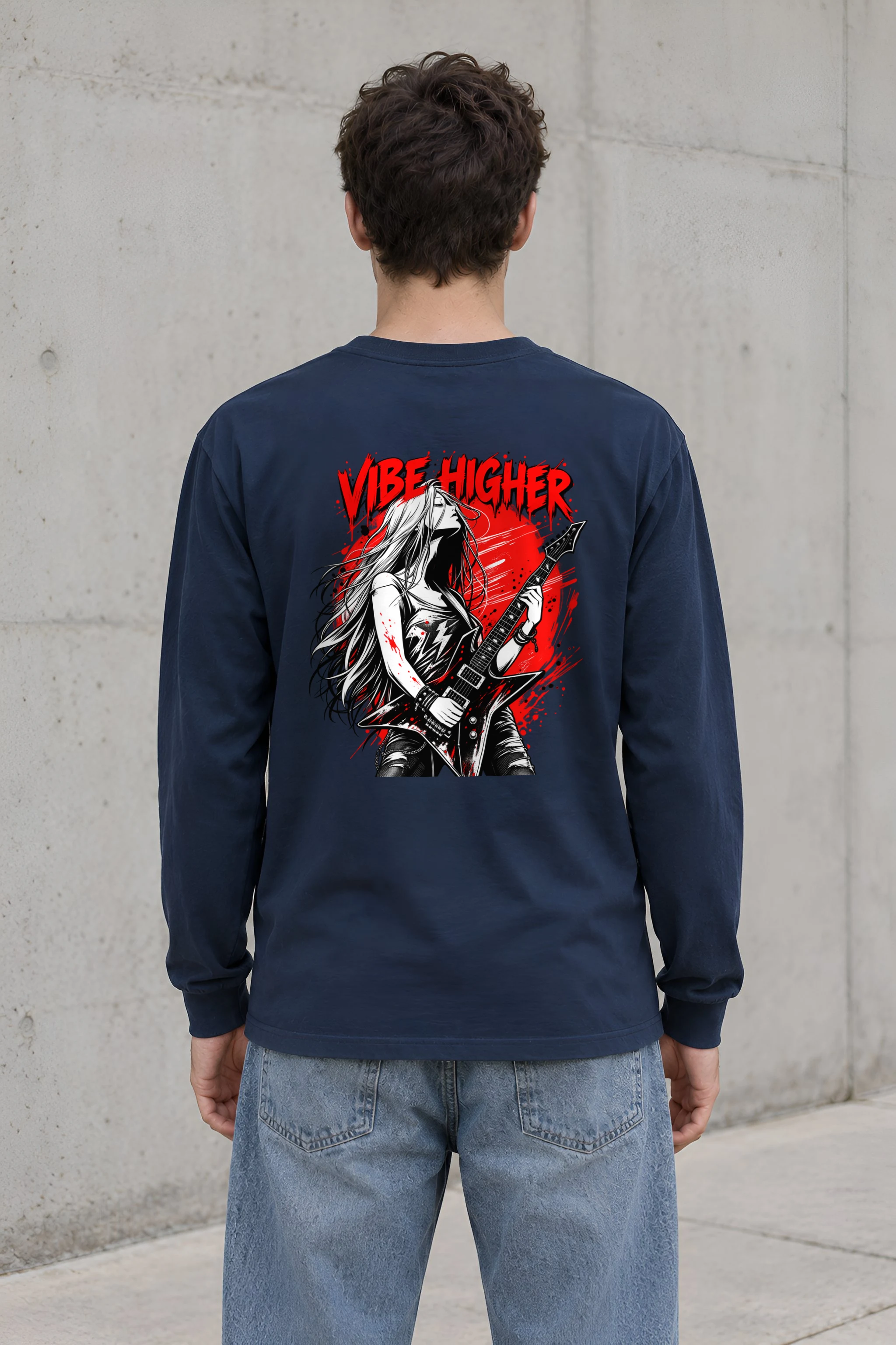 "Vibe Higher Guitarist" Unisex Longsleeve T-shirt
