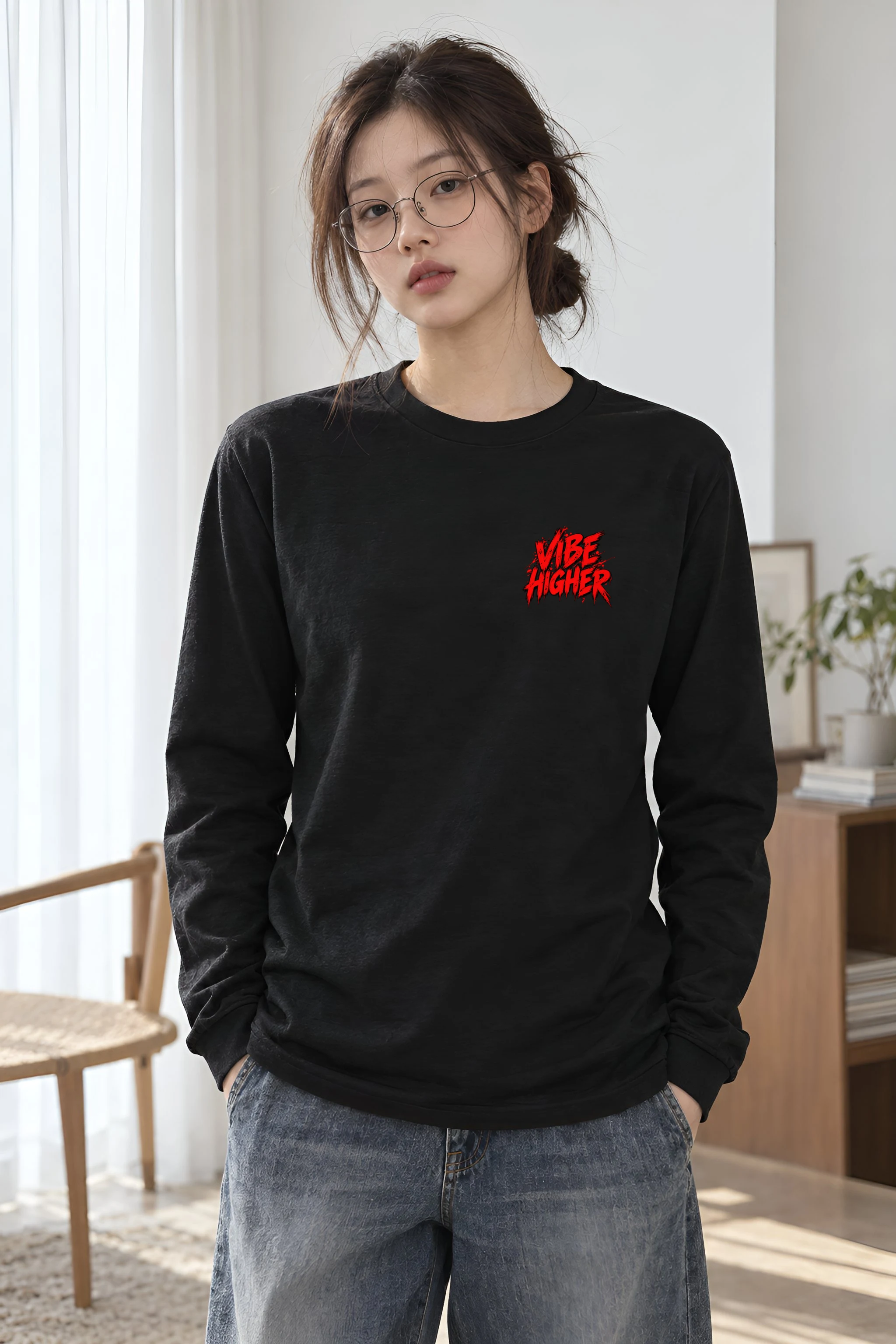 "Vibe Higher Guitarist" Unisex Longsleeve T-shirt