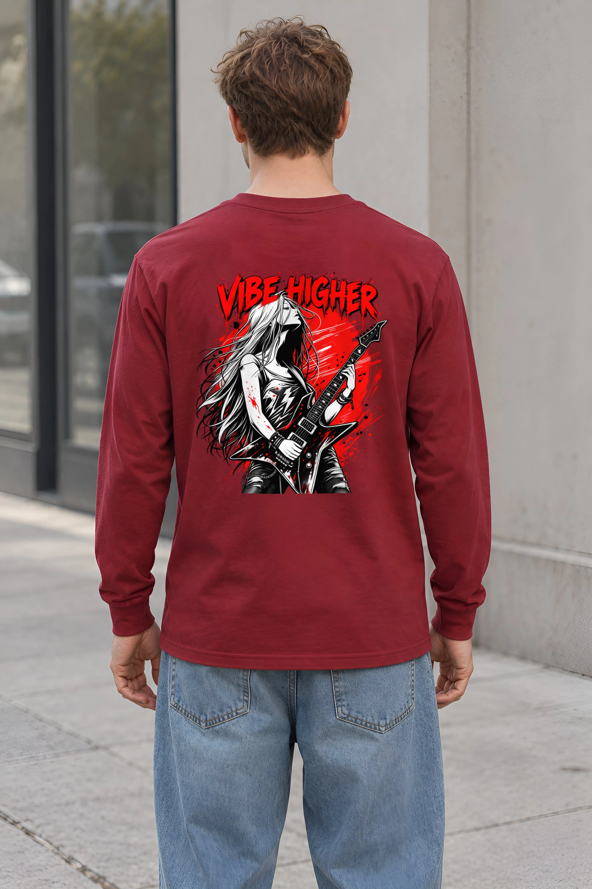 "Vibe Higher Guitarist" Unisex Longsleeve T-shirt