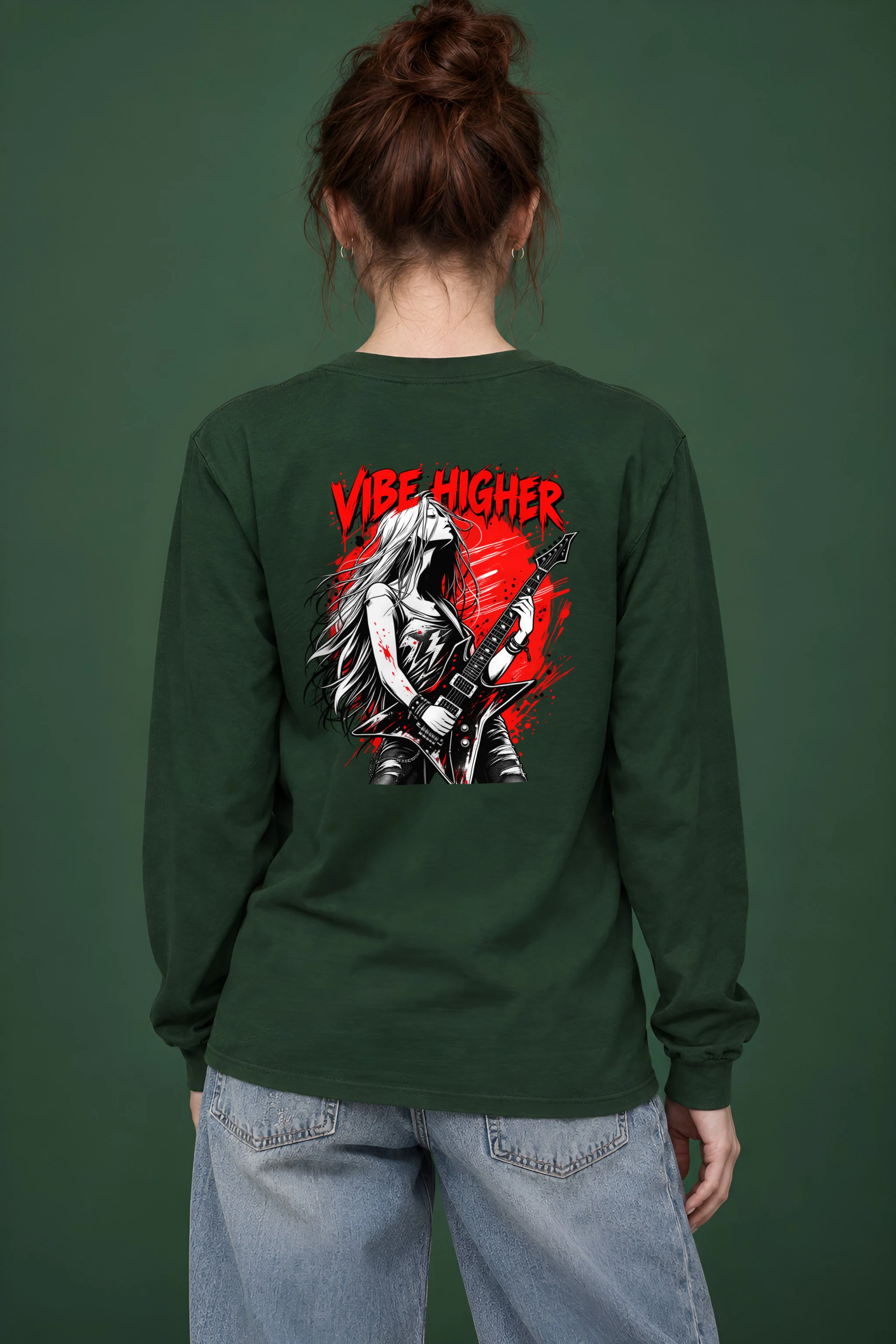 "Vibe Higher Guitarist" Unisex Longsleeve T-shirt