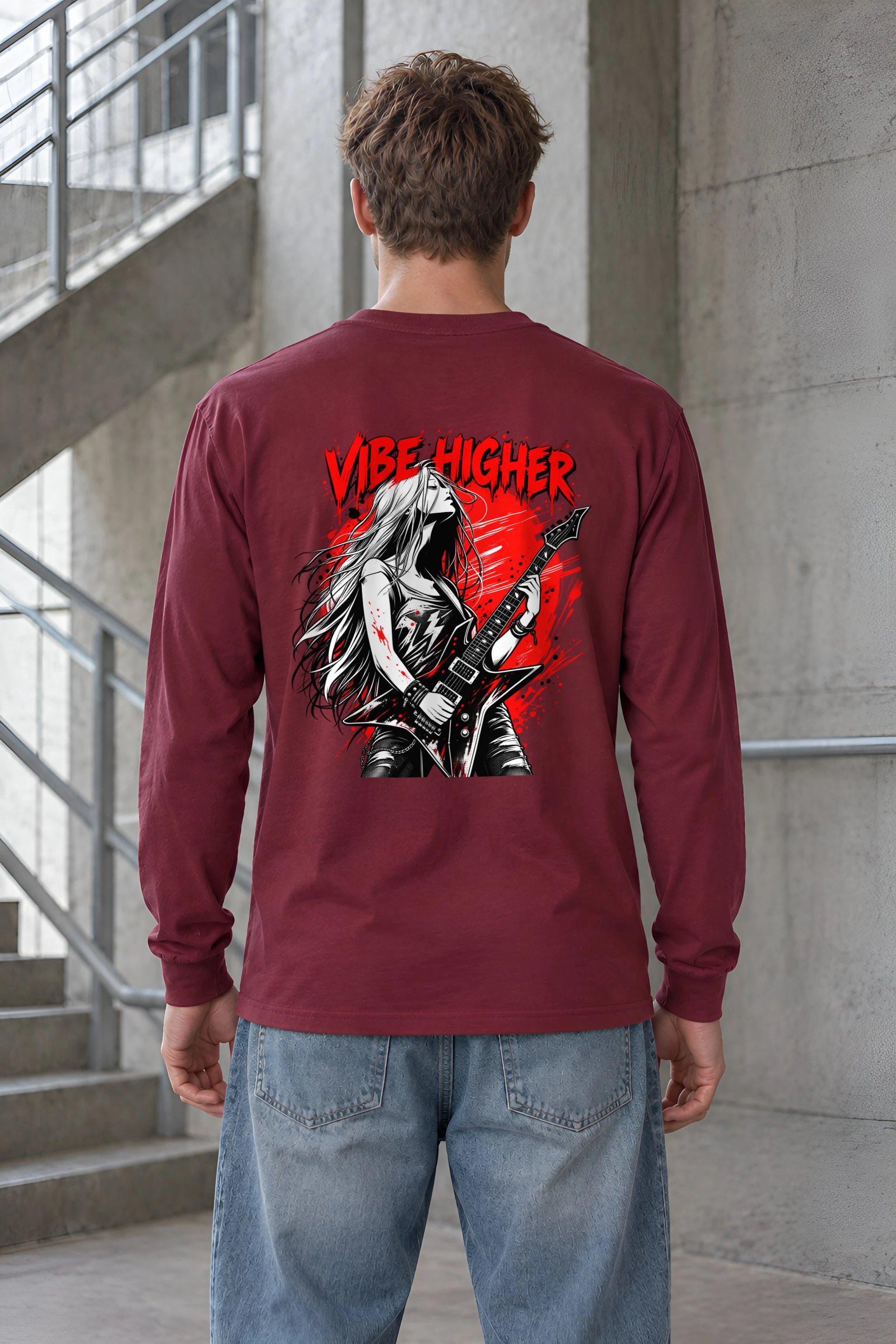 "Vibe Higher Guitarist" Unisex Longsleeve T-shirt