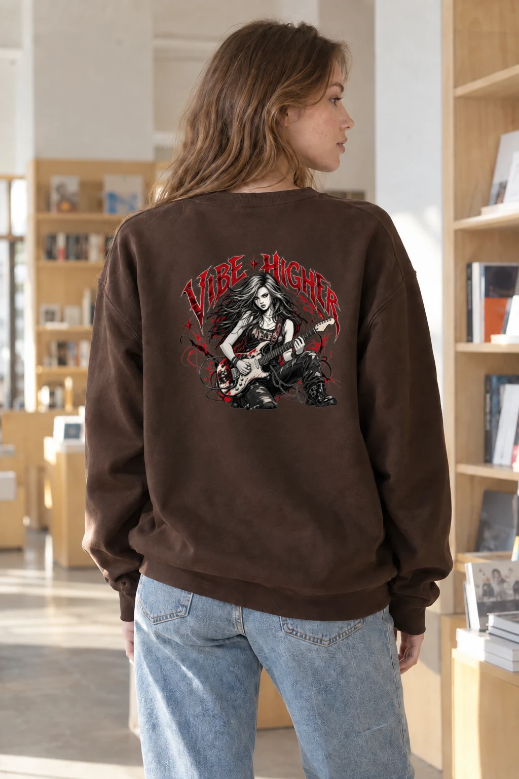 "Vibe Higher" Heavy Blend Unisex Crewneck Sweatshirt | Gildan 18000