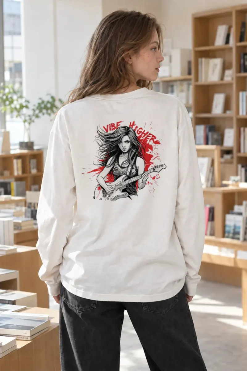 “Vibe Higher” Unisex Longsleeve T-shirt | Gildan 2400