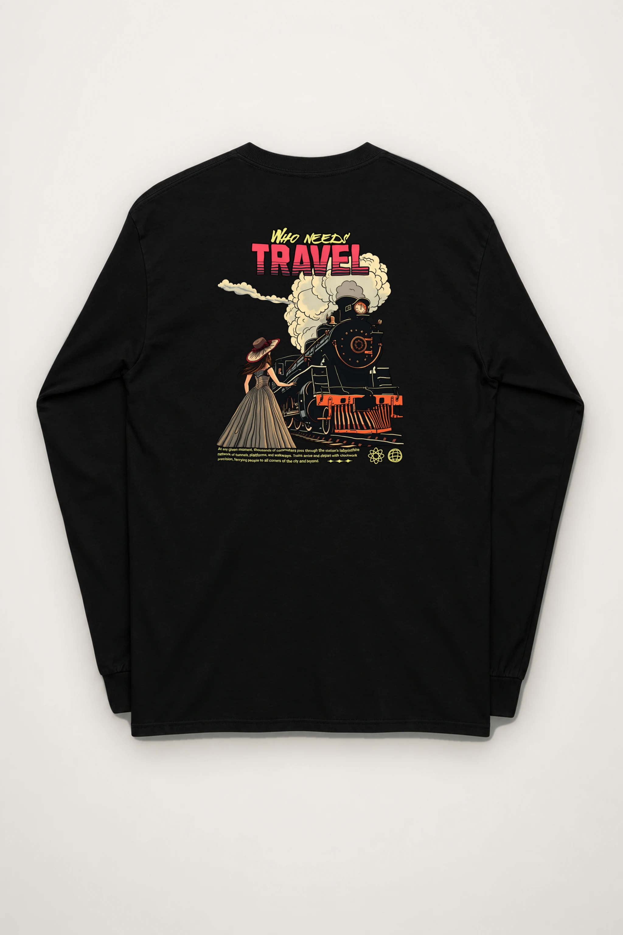 "Victorian Locomotive Scene" Unisex Longsleeve T-shirt