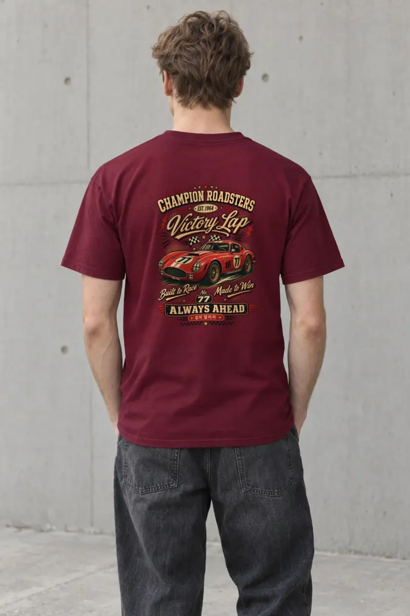"Victory Lap 77" Heavyweight Unisex Crewneck T-shirt