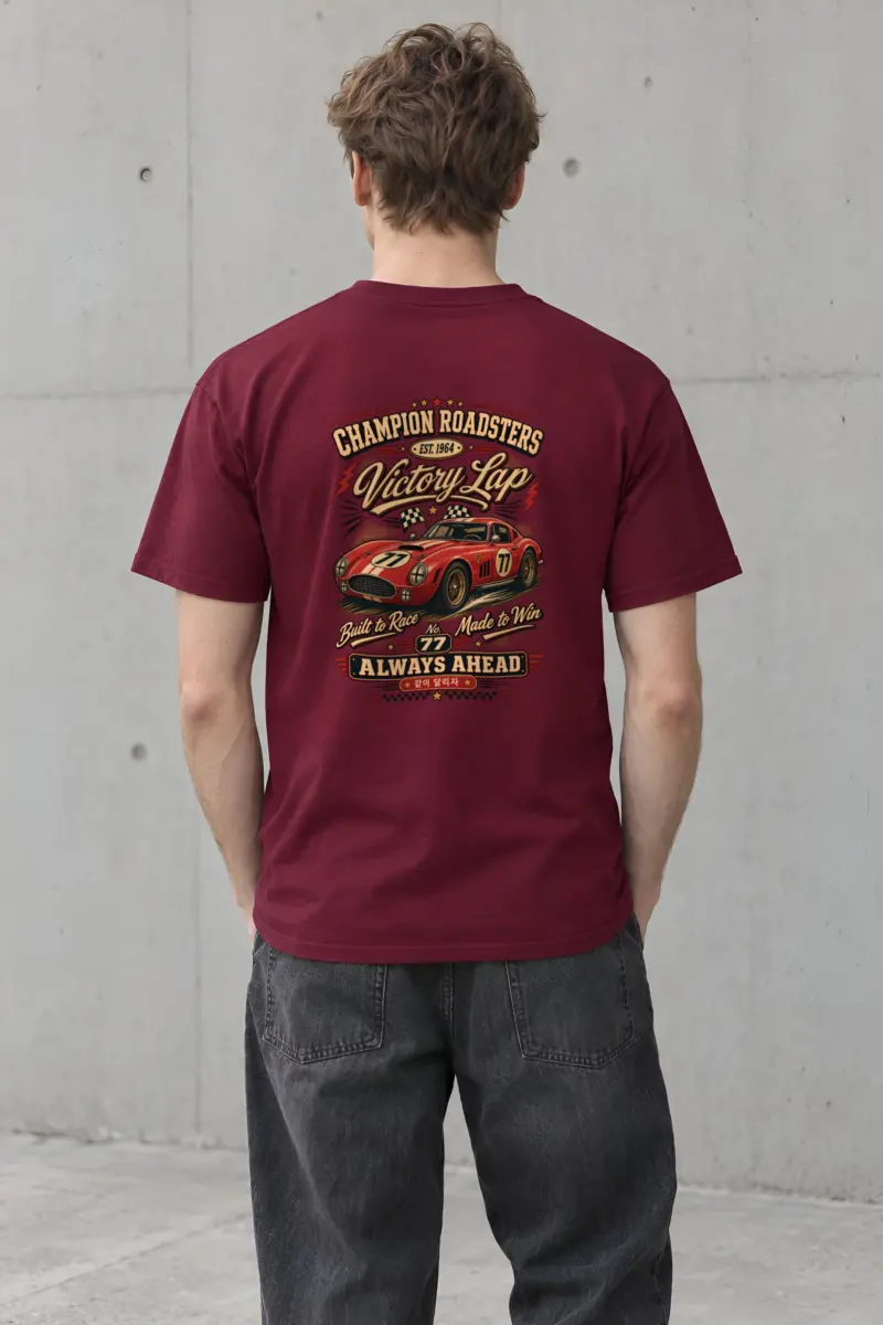 "Victory Lap 77" Heavyweight Unisex Crewneck T-shirt