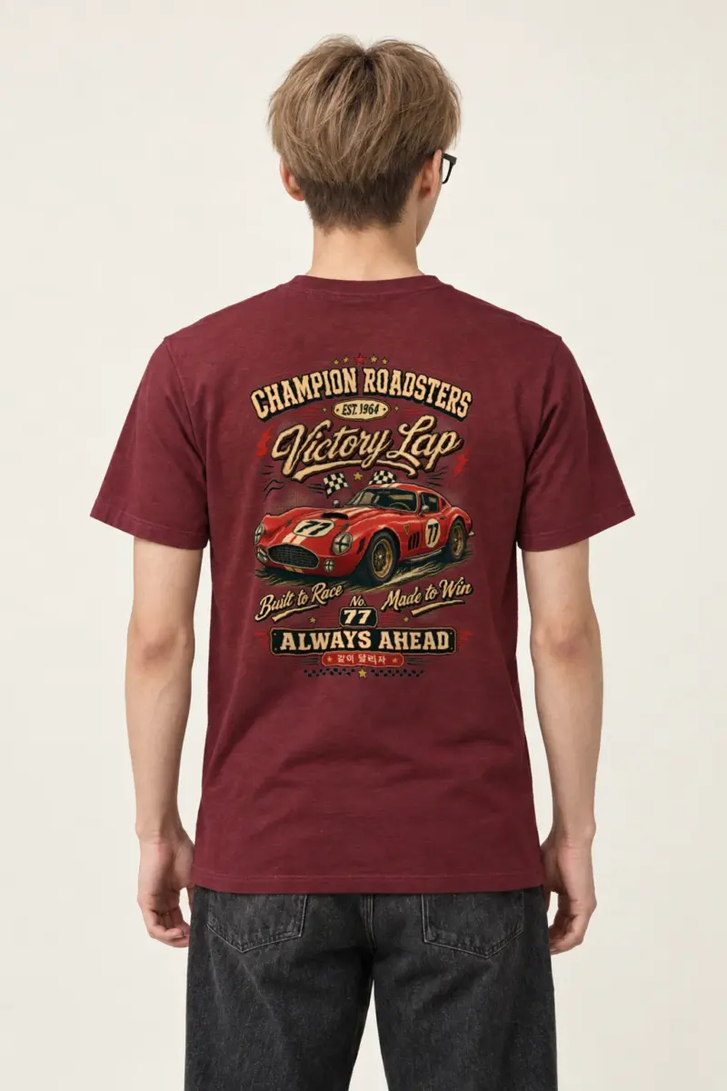 "Victory Lap 77" Heavyweight Unisex Crewneck T-shirt | Gildan 5000
