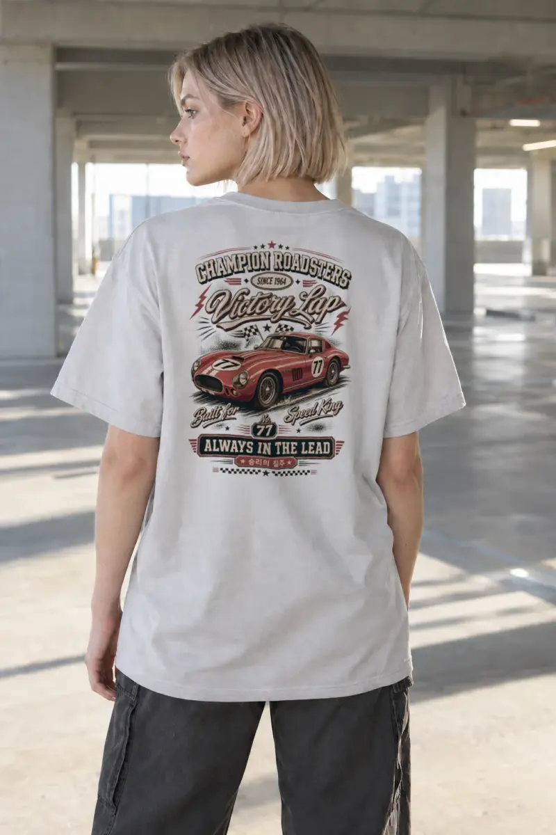 "Victory Lap Roadster" Heavyweight Unisex Crewneck T-shirt | Gildan 5000
